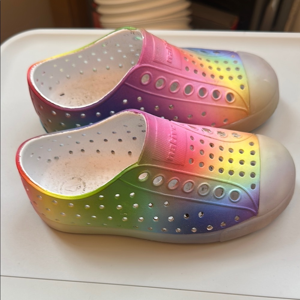 Native Rainbow Water Shoes with Rubber Soles C8